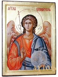 Icon Holy Angel Guardian in gilding Greek style 21x29 cm Icon Holy Angel Guardian in gilding Greek style 21x29 cm - фото