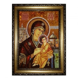 Amber Icon The Blessed Virgin Mary Grushevskaya 80x120 cm Amber Icon The Blessed Virgin Mary Grushevskaya 80x120 cm - фото