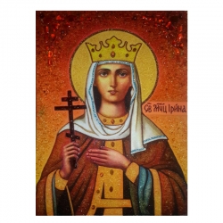 Amber Icon Holy Martyr Irina 30x40 cm Amber Icon Holy Martyr Irina 30x40 cm - фото