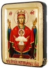 Икона Пресвятая Богородица Неупиваемая чаша Греческий стиль в позолоте  без шкатулки