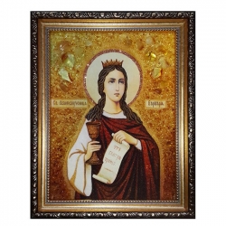 The Amber Icon The Holy Great Martyr Varvara 30x40 cm The Amber Icon The Holy Great Martyr Varvara 30x40 cm - фото