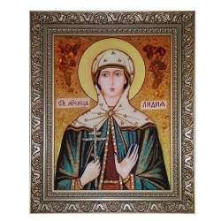 Amber Icon Holy Martyr Lydia 30x40 cm Amber Icon Holy Martyr Lydia 30x40 cm - фото