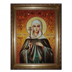 Amber Icon Holy Martyr Anastasia of Rome 15x20 cm - фото