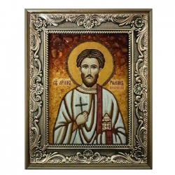 Amber icon Saint Roman Caesarea 40x60 cm Amber icon Saint Roman Caesarea 40x60 cm - фото