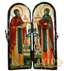 The icon under the antiquity The holy pious Peter and Fevronia of Murom Warehouse double 10x30 cm - фото