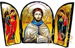 The icon under the antiquity The Reverend Adrian Poshekhonsky Warehouse triple 14x10 cm The icon under the antiquity The Reverend Adrian Poshekhonsky Warehouse triple 14x10 cm - фото