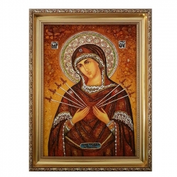 Amber Icon of the Blessed Virgin Mary of the Seven Sisters 60x80 cm Amber Icon of the Blessed Virgin Mary of the Seven Sisters 60x80 cm - фото