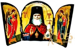 Icon under the antiquity St Luke Archbishop of Crimea Skladen triple 14x10 cm - фото