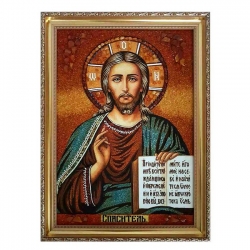 Amber Icon Lord Jesus Almighty 15x20 cm Amber Icon Lord Jesus Almighty 15x20 cm - фото