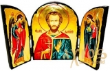 The icon under the antiquity The Holy Martyr Valery Melitinsky The folding triple 14x10 cm