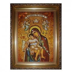 Amber Icon of the Most Holy Theotokos 40x60 cm Amber Icon of the Most Holy Theotokos 40x60 cm - фото