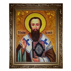 The Amber Icon St Basil the Great 15x20 cm The Amber Icon St Basil the Great 15x20 cm - фото