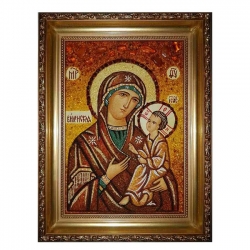 Amber Icon of the Blessed Virgin of Vilna 40x60 cm Amber Icon of the Blessed Virgin of Vilna 40x60 cm - фото