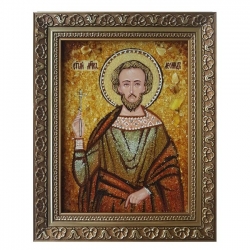 Amber Icon Holy Martyr Leonid 80x120 cm - фото
