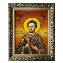 Amber Icon Holy Martyr Victor 80x120 cm Amber Icon Holy Martyr Victor 80x120 cm - фото