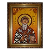 Amber Icon of St. Spyridon of Trimiphound 30x40 cm