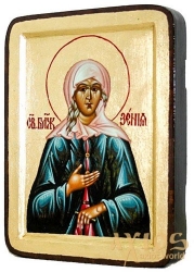 Икона Святая блаженная Ксения Петербургская Греческий стиль в позолоте  без шкатулки - фото