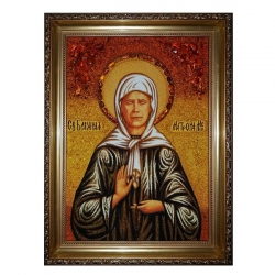 The Amber Icon of the Holy Matrona Moscow 30x40 cm - фото