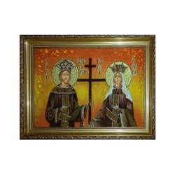 The Amber Icon The Holy Equal-to-the-Apostles Constantine and Helena 40x60 cm The Amber Icon The Holy Equal-to-the-Apostles Constantine and Helena 40x60 cm - фото