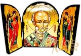 Icon under the old days Saint Nicholas Skladen triple 14x10 cm