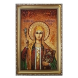 The Amber Icon of the Holy Ravnoapostolnaya Nina 15x20 cm