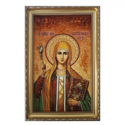 The Amber Icon of the Holy Ravnoapostolnaya Nina 15x20 cm - фото