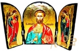 The icon under the antiquity The Holy Martyr Bogdan (Theodotus) The folding triple 14x10 cm