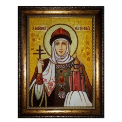 Amber Icon Holy Equal-to-the-Apostles Princess Olga 15x20 cm Amber Icon Holy Equal-to-the-Apostles Princess Olga 15x20 cm - фото