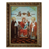 Amber Icon of the Blessed Virgin Mary Domostroitelnitsa 40x60 cm