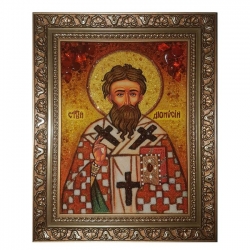 The Amber Icon of Saint Dionysius 15x20 cm The Amber Icon of Saint Dionysius 15x20 cm - фото