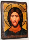 An icon under the old days Lord Almighty with gilding 17x23 cm