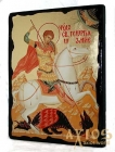 Икона под старину Святой Георгий Победоносец с позолотой 17x23 см