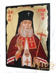 Икона под старину Святитель Лука, исповедник, архиепископ Крымский с позолотой 17x23 см - фото