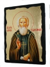 Икона под старину Преподобный Сергий Радонежский с позолотой 17x23 см