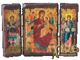 The icon under the antiquity of the Blessed Virgin Mary Vsezarica is folded in triple 14x10 cm