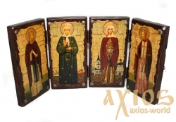 Icon for the ancient Saints folding quadruple 44x21 cm Icon for the ancient Saints folding quadruple 44x21 cm - фото