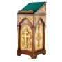 Lectern wooden single No. 6, 130 cm, with gilded elements