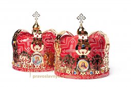 The wedding crowns, gilt - фото