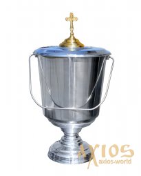 Holy Water Basin 5 l. with lid, stainless steel - фото