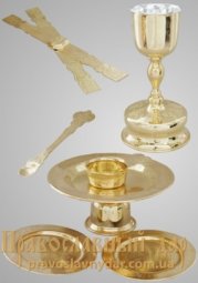 Chalice 0.25 / 0.75 / 1l with accessories with insert (melchior) silver. golden - фото