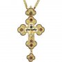 Brass cross in gilt with print and chain