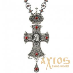Cross silver with inserts and oxidation - фото