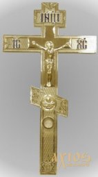 Altar cross №2- 1 with reliquary, gilding - фото
