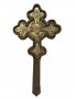 Cross on the table, wooden, with a gold-plated inset, 30x16 cm