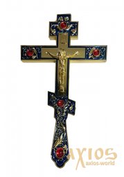 Altar Cross, blue enamel, stone inlay - фото