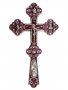 Small altar cross, No. 6-16, dark pink enamel, nickel plating