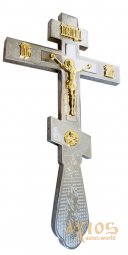 Rectangular altar cross nickel gilding  - фото