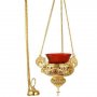 Brass lamp with openwork in gold leaf