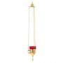 Hanging lamp in gilded brass.