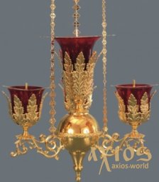 Suspended lamp for three glasses (№2 gilding) - фото